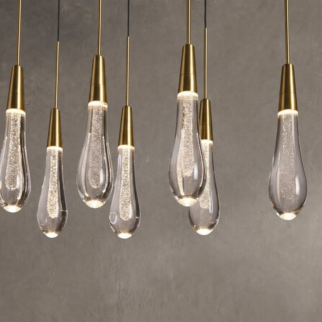 Solvane Glass Linear Chandelier 36"