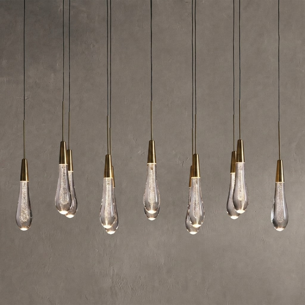 Solvane Glass Linear Chandelier 36"