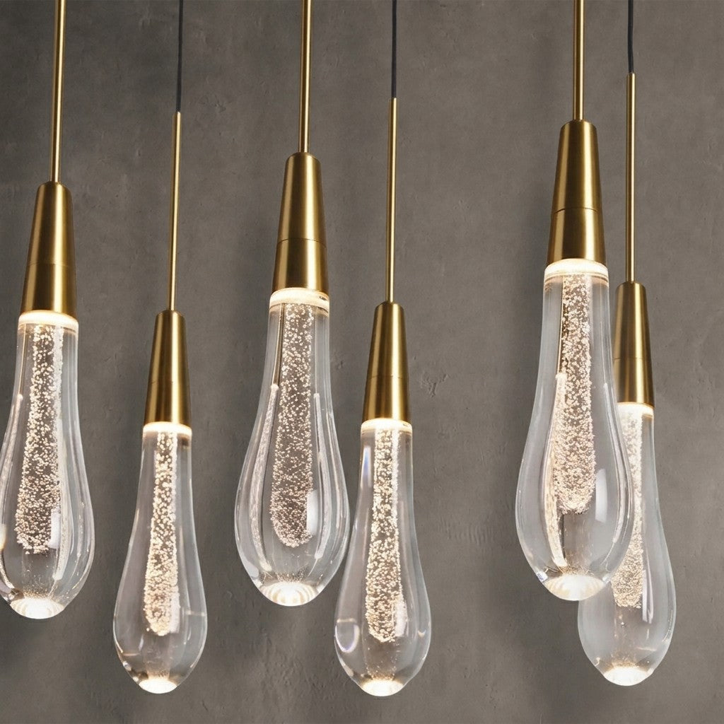 Solvane Glass Linear Chandelier 36"
