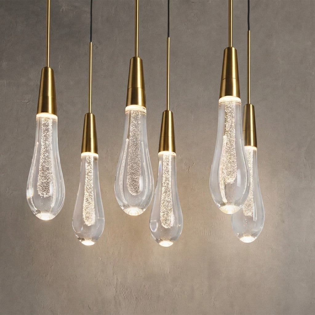 Solvane Glass Linear Chandelier 87"