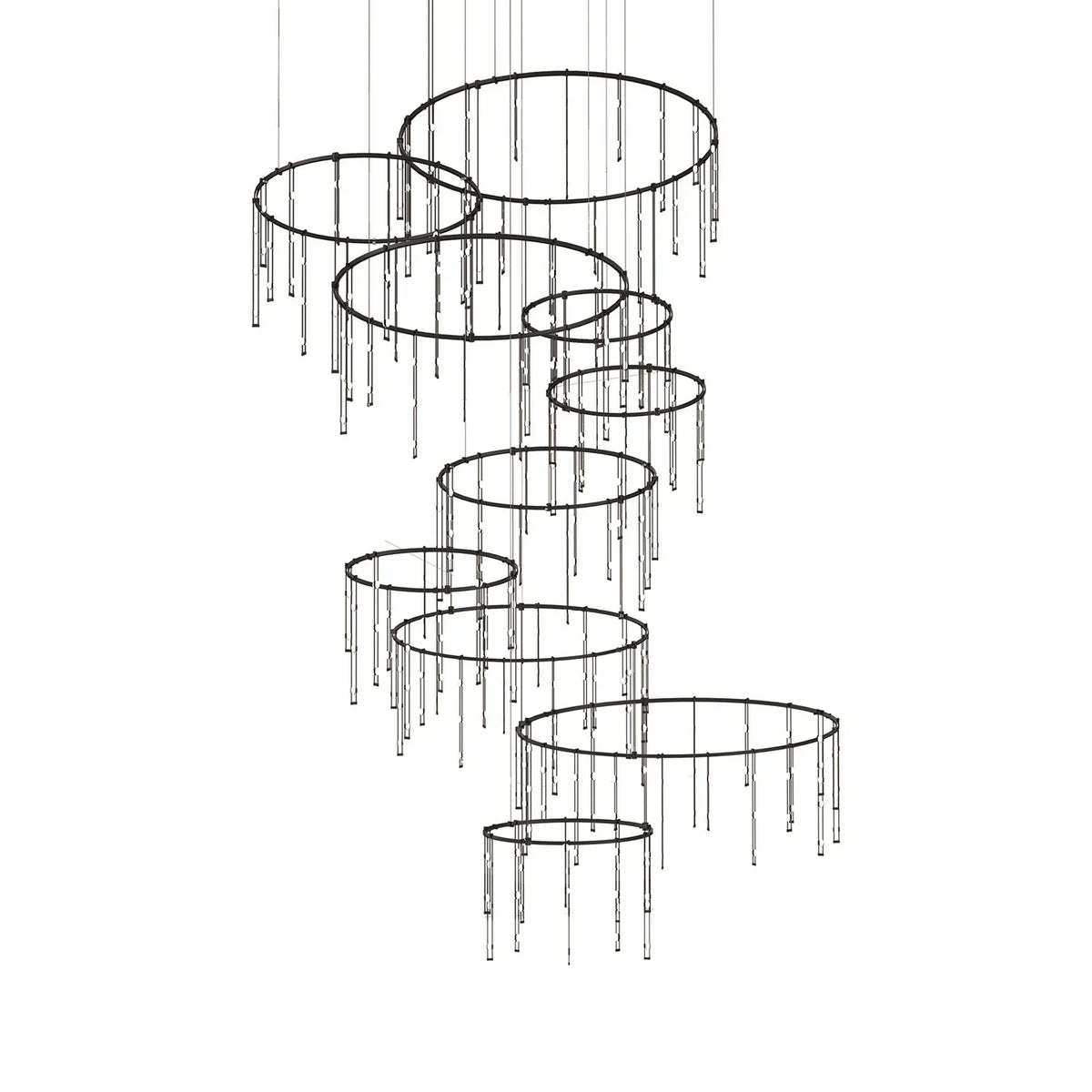 Modern Art Design Multi-layers Rings Vertical LED Chandelier