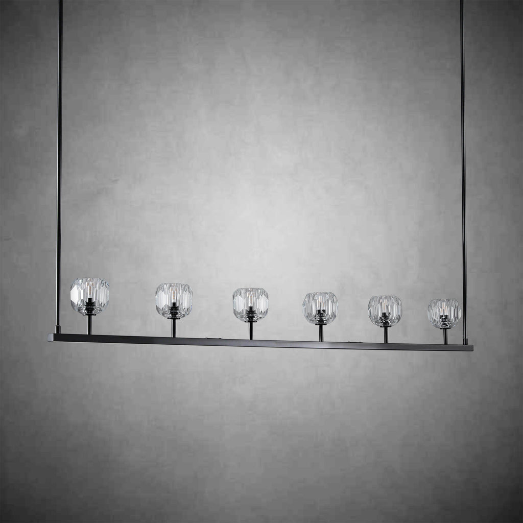 Bille De Crystal Ball Linear Chandelier 48” 60"