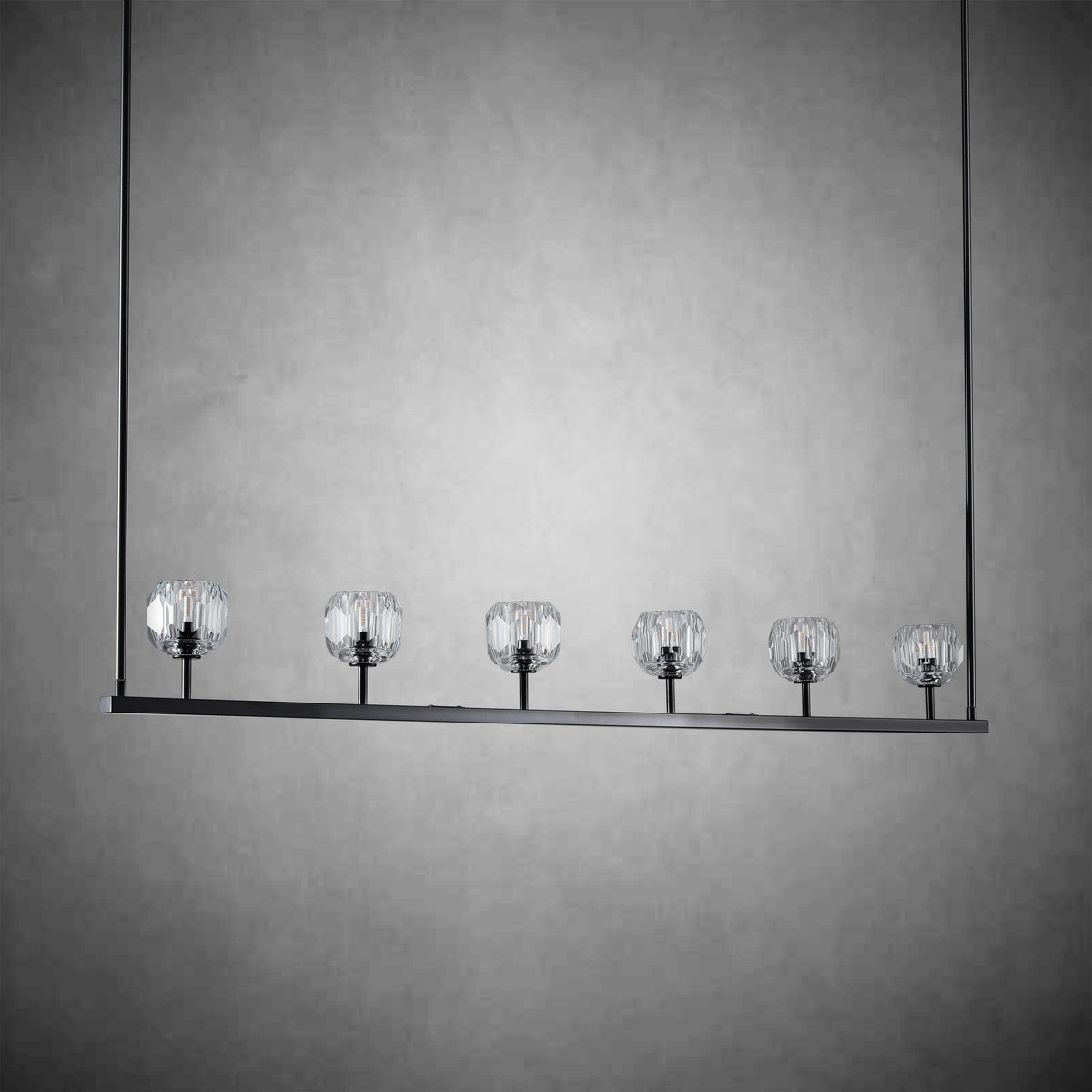 Bille De Crystal Ball Linear Chandelier 48” 60"