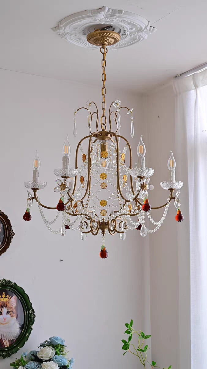 Majestic Splendor: Ornate French Antique Crystal Ceiling Chandelier