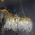 Luxury Ring Branch Crystal Leaves Chandelier for Living Room Bedroom and Bathroom