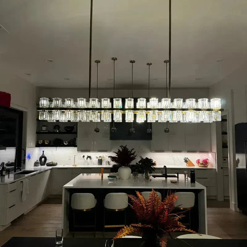 Arcachen Crystal Rectangular Chandelier 54"