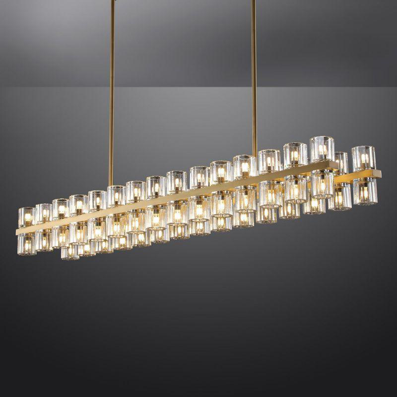Arcachen Crystal Rectangular Chandelier 54"