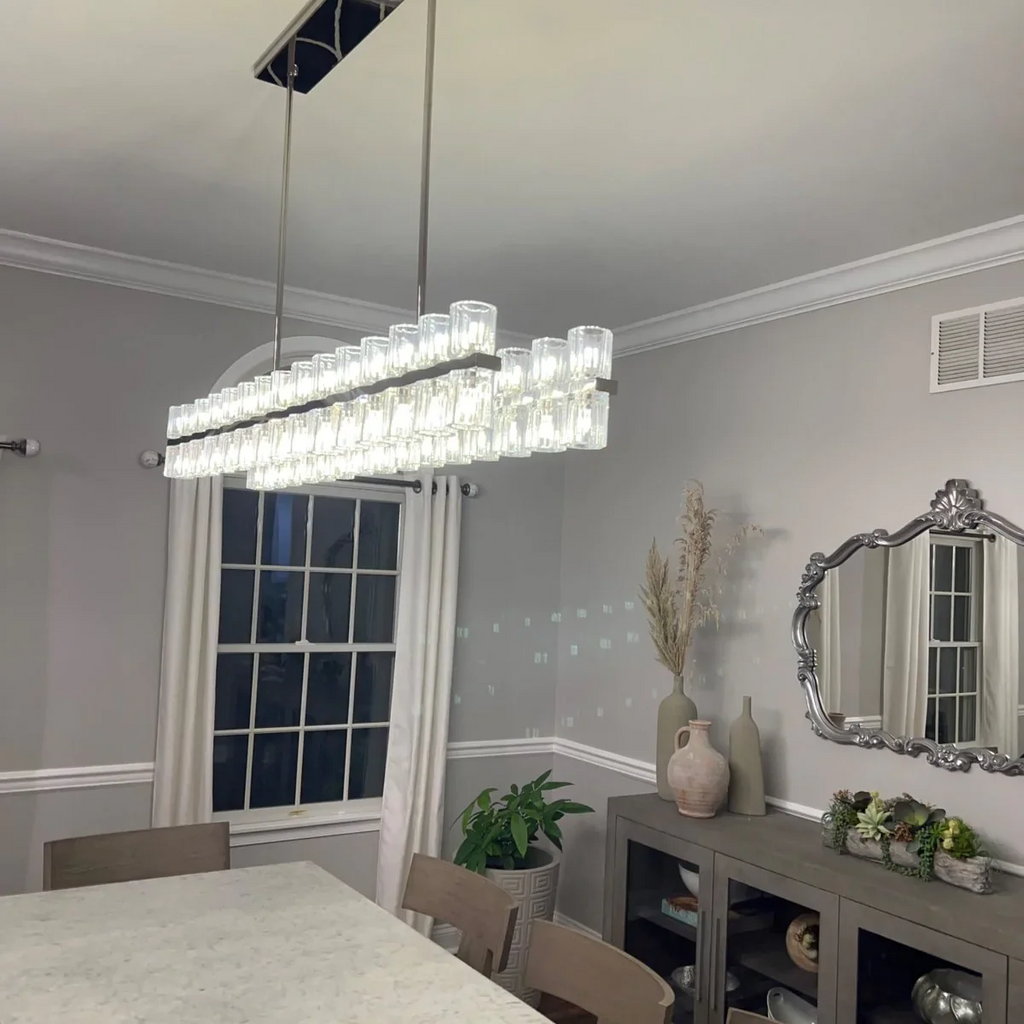 Arcachen Crystal Rectangular Chandelier 72"