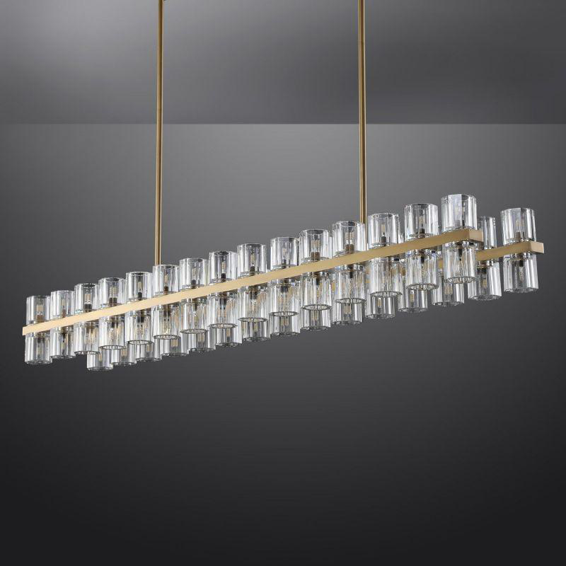 Arcachen Crystal Rectangular Chandelier 54"