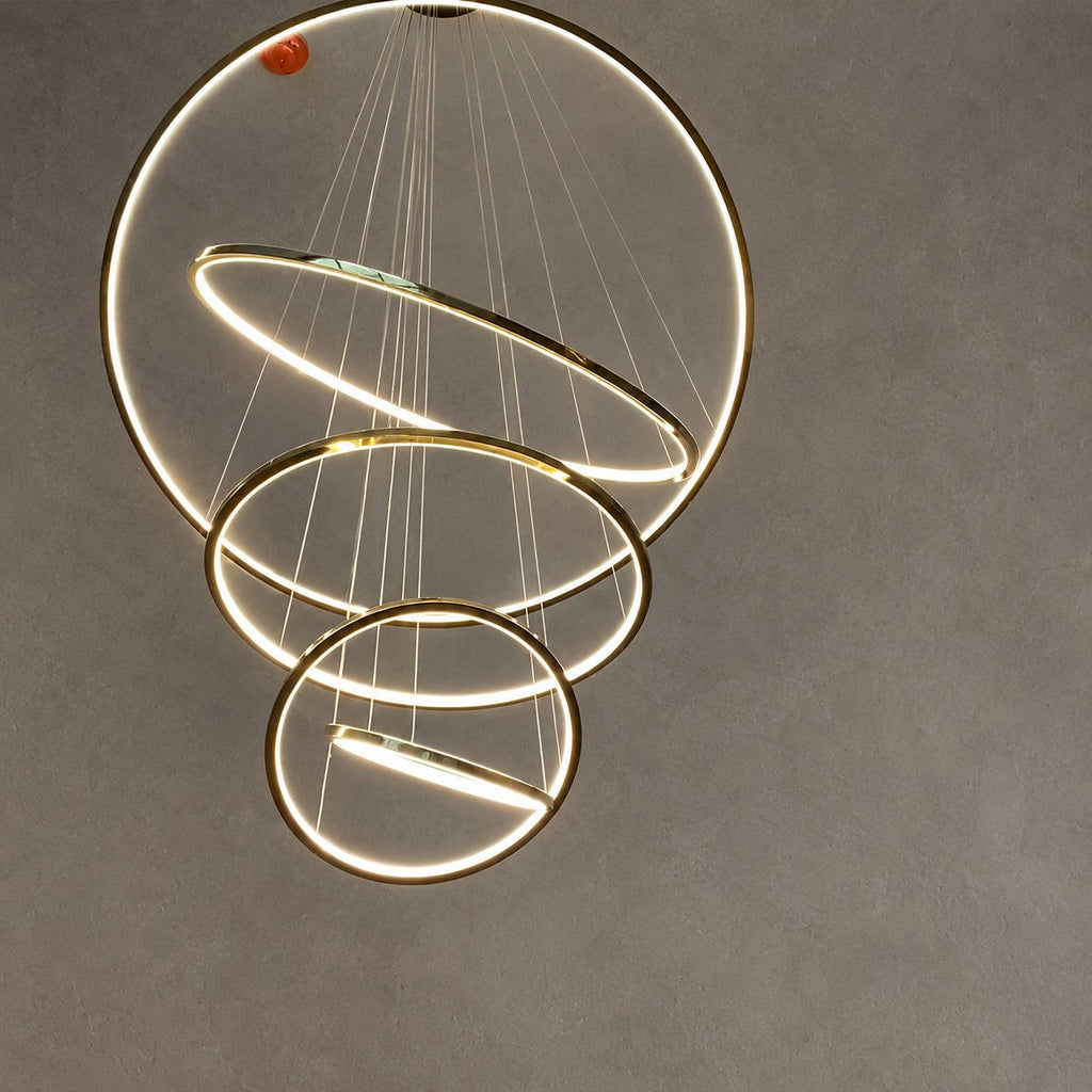 Large Tiered Ring LED Foyer Chandelier